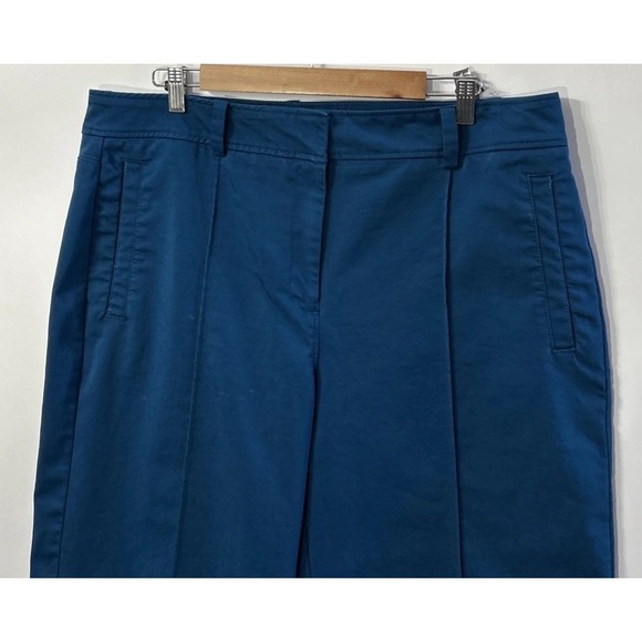 Women's Chicos Stretch Sateen Straight Cropped Pants Capris Sz 16 (3) XL Seamed - Picture 2 of 8